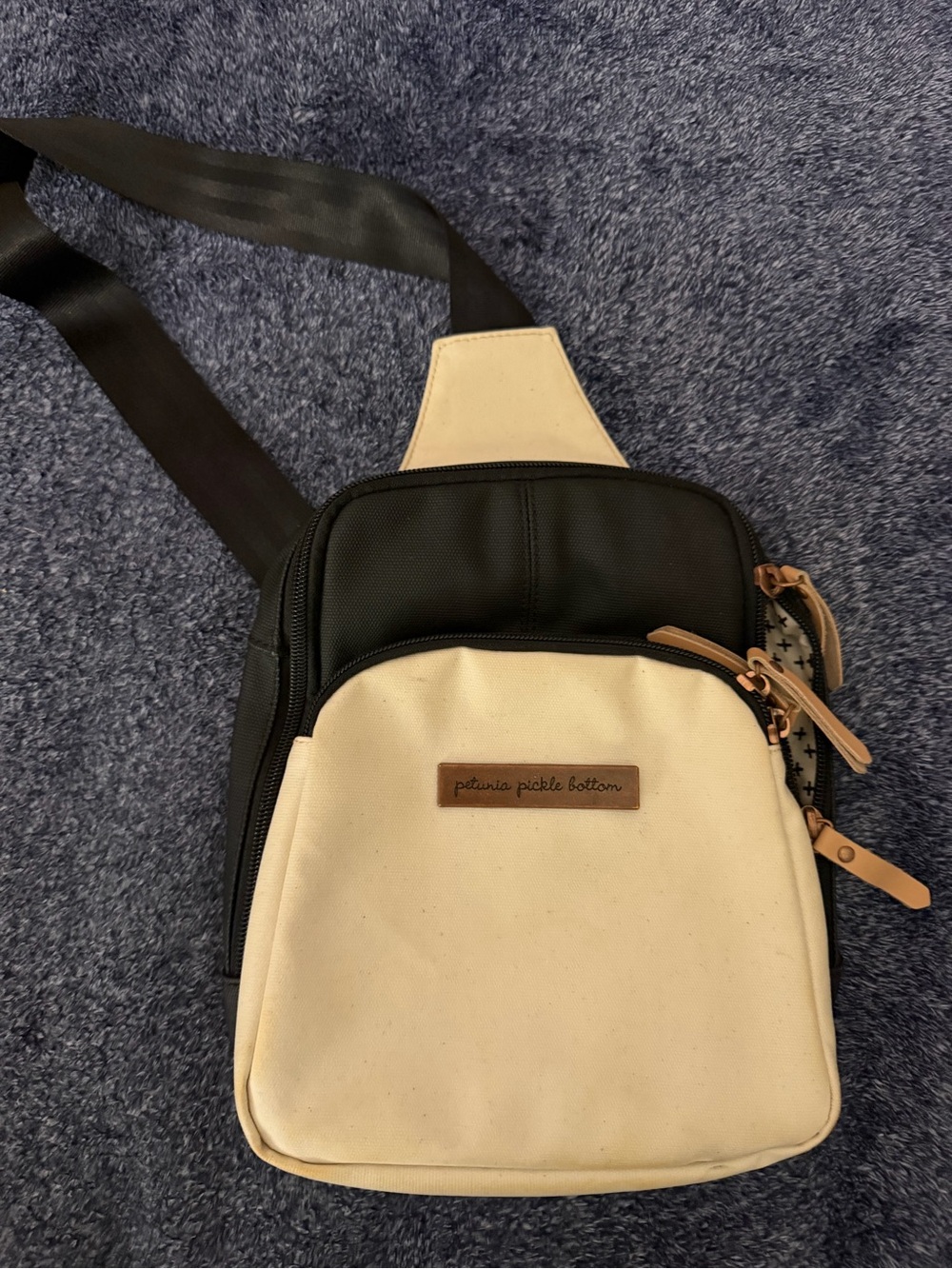 Petunia Pickle Bottom Black and Cream Two-Tone Sling Bag